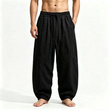 Hombres Estilo Chino Pantalones de Kung Fu Tai Chi Sueltos Informales Piernas Anchas Pantalones De Colección