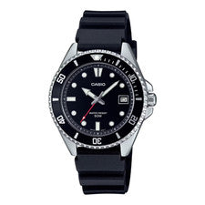 Casio Armbanduhr 38,5mm Uhr 5ATM Watch schwarz Taucher Datum MDV-10-1A1V 50m