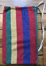 Bolso de Playa Estilo Vintage Hippy Boho Algodón Tejido Pequeño Cordón 17.5" x 10.25"