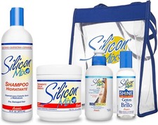 Juego de 4 bolsas para el cuidado del cabello Silicon Mix - champú, tratamiento, dejar entrar y pulidor para el cabello