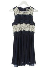 Vestido de encaje a rayas azul-beige elegante talla 38 encaje mujer ASOS