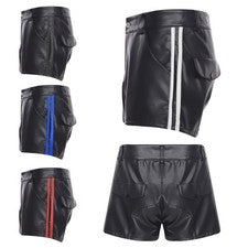 Ropa interior para hombre Pantalones elásticos Sexy Pantalones Cortos Carga Calzoncillos Boxer Estilo Motocicleta