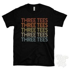 CAMISETA ESTILO RETRO REPETIDA TRES CAMISETAS para hombre y mujer Reino Unido top name regalo
