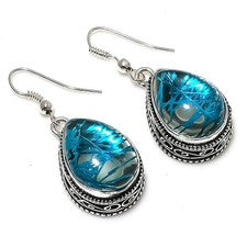 Pendiente de joyería de plata esterlina 925 hecho a mano con piedras...