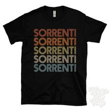 CAMISETA SORRENTI ESTILO RETRO REPETIDO Hombre y Mujer Novedad Genial Nombre Regalo