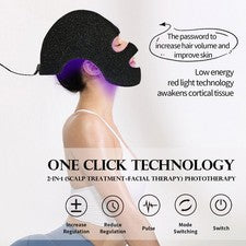 Máscara de fotones LED 2 en 1 y tapa de crecimiento del cabello terapia de luz roja para rostro y cuero cabelludo