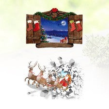 2 calcomanías de pared de Navidad autoadhesivas calcomanías de vidrio decoración pegatinas de pared