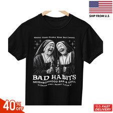 Camiseta Bad Habits Dive Bar, Camisa Divertida Monjas, Regalo Bebedor de Cerveza, Venta Pub Crawl