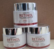 3x 60g Retinol Crema Antiarrugas AntiEnvejecimiento con Ácido Hialurónico Colágeno Niacinamida