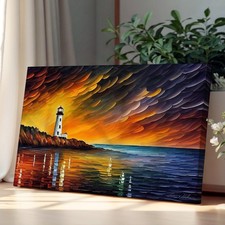 Impresión de arte de pared de lienzo abstracto faro decoración del hogar lista para colgar