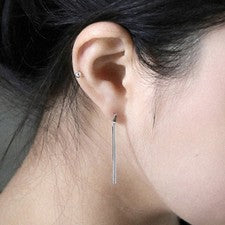 Pendientes Pendientes Pendientes Palillos Largos Plata de Ley 925 Pendientes Mujer