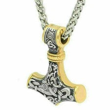 Collar Thor Hammer para hombre regalo vikingo joyería celta Ragnar