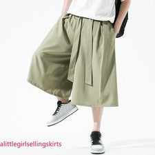 Pantalones cortos holgados de pierna ancha estilo chino pantalones cortos informales para hombre