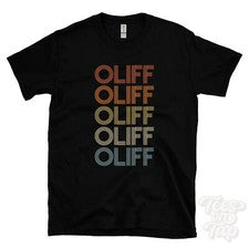 CAMISETA ESTILO RETRO REPETIDA OLIFF Hombre y Mujer Novedad Genial Nombre Regalo