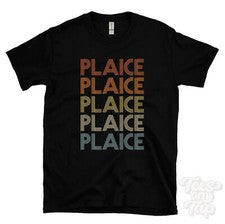 CAMISETA ESTILO RETRO REPETIDO PLAICE Hombre y Mujer Novedad Genial Nombre Regalo