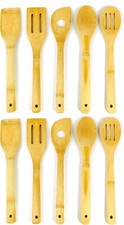 Paquete de 2 5 espátulas de bambú tenedor de cocina cuchara giratoria utensilios de cocina 12 en 3670x2