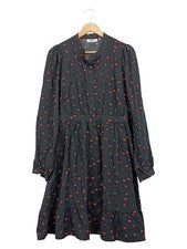 Vestido blusa mujer MSCH Copenhagen talla L estampado floral manga larga negro