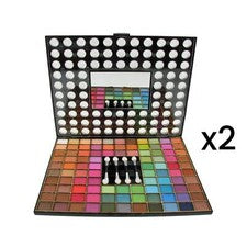 Paleta de sombras de ojos maquillaje belleza 98 aplicadores de espejo de colores cosméticos x 2