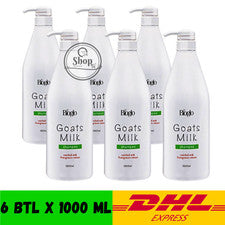 6 botellas de champú Cosway Bioglo leche de cabra con extracto de granada - 1000 ml