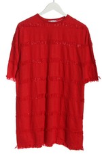 Vestido de verano Zara mujer manga corta vestido vintage casual rojo talla 38