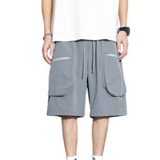 Pantalones Cortos Para Hombre Verano Estilo Delgado Seda Hielo Cinco Puntos Sueltos Secado Rápido