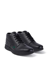 ZAPATOS ESCOLARES KICKERS KELLAND ENCAJE CUERO NEGRO ALTO - TALLA UK 6.5 - NUEVOS