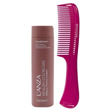 Acondicionador para el cuidado del color curativo L'Anza + peine desenredante/distribución rosa