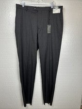 Pantalón de vestir Joseph Abboud Survival 2.0 100 % lana gris cintura 38 dobladillo crudo nuevo con etiquetas