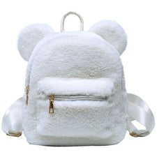 Mochila de moda para mujer Bolso de hombro peludo de dibujos animados