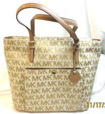 MICHAEL KORS ~JET SET BOLSO GRANDE DE BOLSILLO A PRESIÓN ~ BOLSO "MK" CON ETIQUETAS