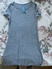 Nuevo con etiquetas Vestido Camiseta Para Mujer Talla Pequeña Azul Gris Por Popvil