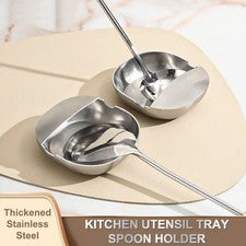 Bandeja de cuchara de acero inoxidable 304 clase 12 cm soporte de utensilios compacto resistente al calor