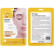 Mascarilla facial antioxidante con retinol BIOAQUA 92% densa antienvejecimiento cuidado de la piel facial 5x25 g