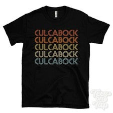 CAMISETA ESTILO RETRO REPETIDA CULCABOCK para hombre y mujer Reino Unido top name regalo