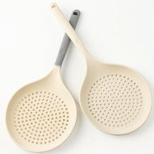Cuchara coladora de silicona de cocina 36,5 cm ranura skimmer para manejo de aceite caliente