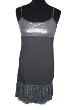 VESTIDO SEÑORA VESTIDO TIRANTES ANTRACITA GRIS LENTEJUELAS HOLLY BRACKEN T. 36 NUEVO