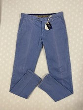 NUEVO CON ETIQUETAS $395 EP Pantalones Eredi Pisano Pierna Recta Ajustada Azul Para Hombre 34x34 Hechos en Italia