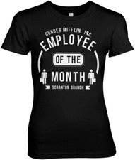 Camiseta negra para mujer The Office Dunder Mifflin empleada del mes femenina