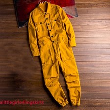 Moda Retro Para hombres Bolsillo Mezcla de Algodón Mono Pantalones Mono Pantalones Mameluco