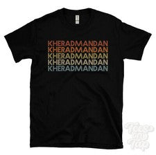 CAMISETA KHERADMANDAN ESTILO RETRO REPETIDO Hombre y Mujer Novedad Genial Nombre Regalo