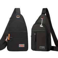 Mini Mochila Negra Bandolera Bolso Pecho Nylon Deporte Viaje Informal Unisex Nuevo