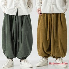 Otoño Para Hombres Pana Sueltos Harén Pantalones Sueltos Retro Estilo Chino Pantalones Informales