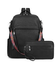 FADEON Mochila de Cuero Cartera para Mujer, Diseñador Mochilas de Transporte con