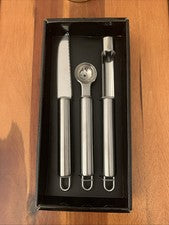 Küchen Utensilien 3tlg.Obstmesser Melonenkugelstecher ,Apfelausstecher,Edelstahl