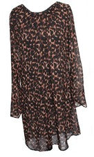 DAMEN DAMENKLEID LANGARMKLEID KLEID LEOPARDEN STYLE MANOUKIAN Gr. 36 NEU
