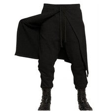 Para Hombres Nuevos Pantalones Ajustados Moda Punk Gótico Harén Coreano Informales Largos Negros