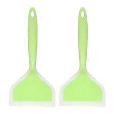 2 Piezas Espátula Silicona Tamagoyaki, Espátula Antiadherente Panqueques, Verde Esmerilado