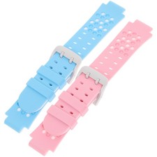 2 Pcs Silicone Watch Strap Band Replacement Children's Accessories