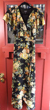 Maxi Vestido Floral Free Press Clothing Para Mujer Clásico Negro Multicolor Talla S