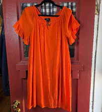 Vestido mini pulóver naranja clásico manga corta NAIF para mujer talla S nuevo sin etiquetas